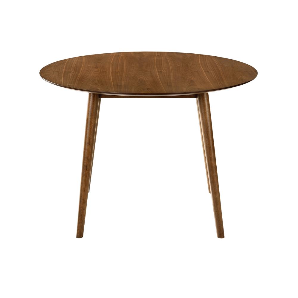 Arcadia and Juno 42" Round Orange and Walnut Wood 5 Piece Dining Set. Picture 5