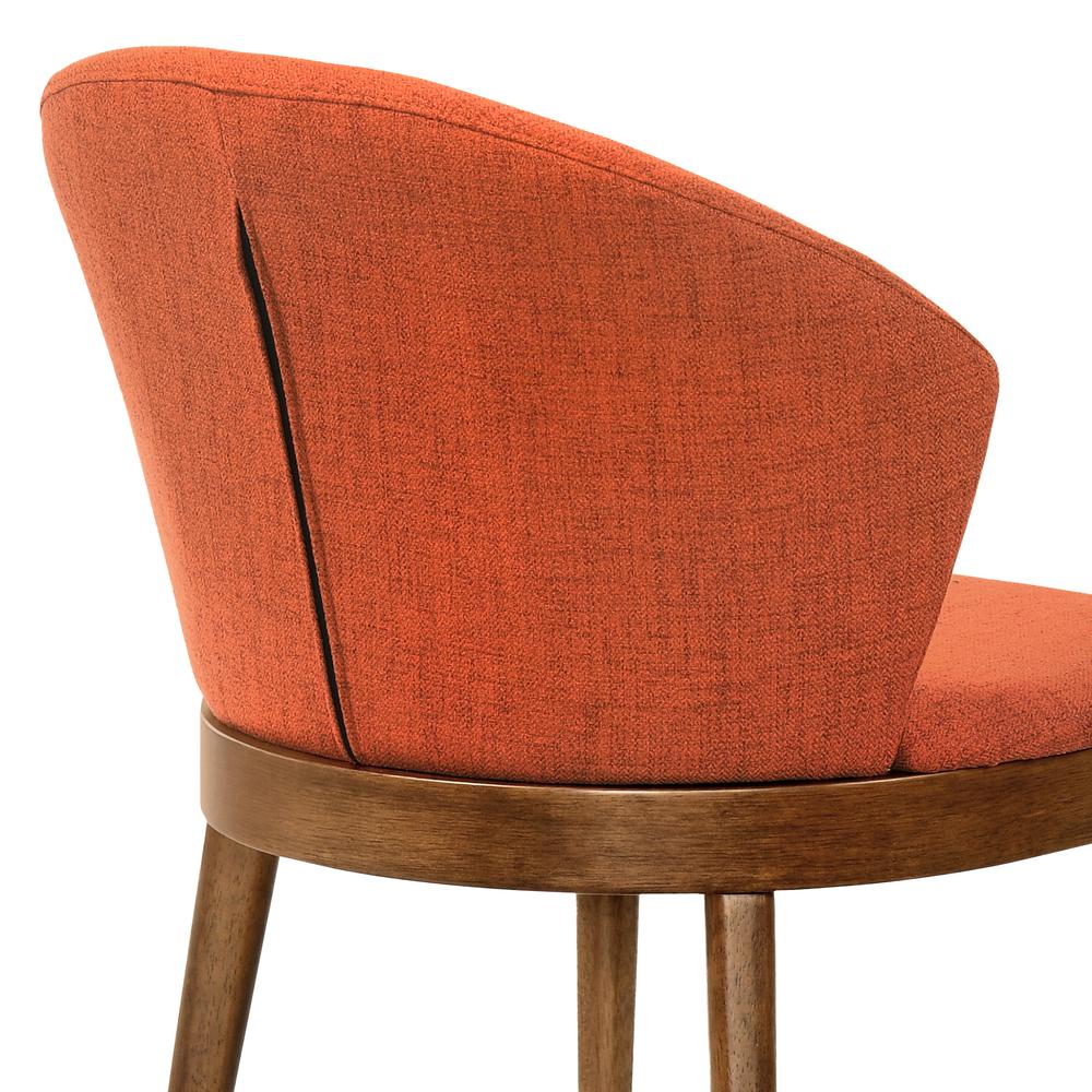 Arcadia and Juno 48" Round Orange and Walnut Wood 5 Piece Dining Set. Picture 6