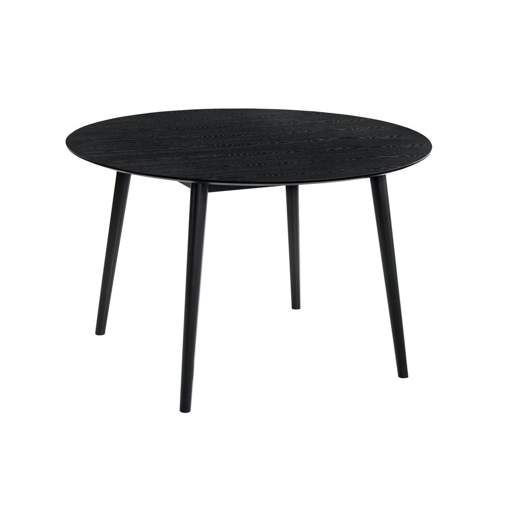 Arcadia and Renzo 48" Round Grey and Black Wood 5 Piece Dining Set. Picture 4