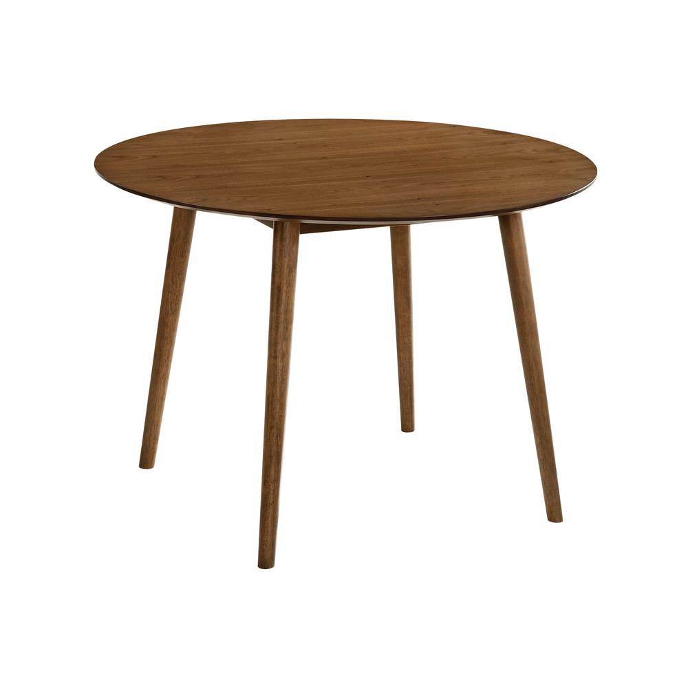 Arcadia and Renzo 42" Round Blue and Walnut Wood 5 Piece Dining Set. Picture 4