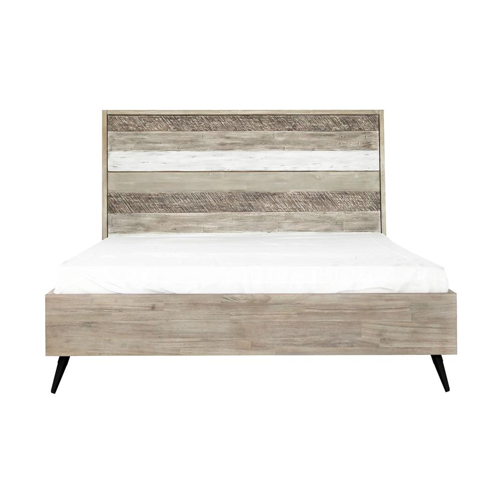 Bridges 3 Piece King Bedroom Set in Two-Tone Acacia Wood. Picture 2