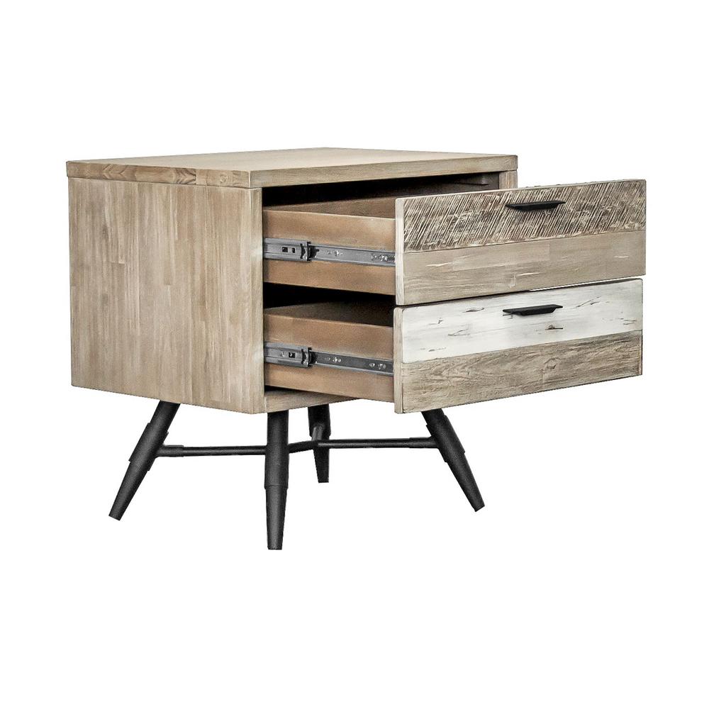 Bridges 3 Piece King Bedroom Set in Two-Tone Acacia Wood. Picture 5