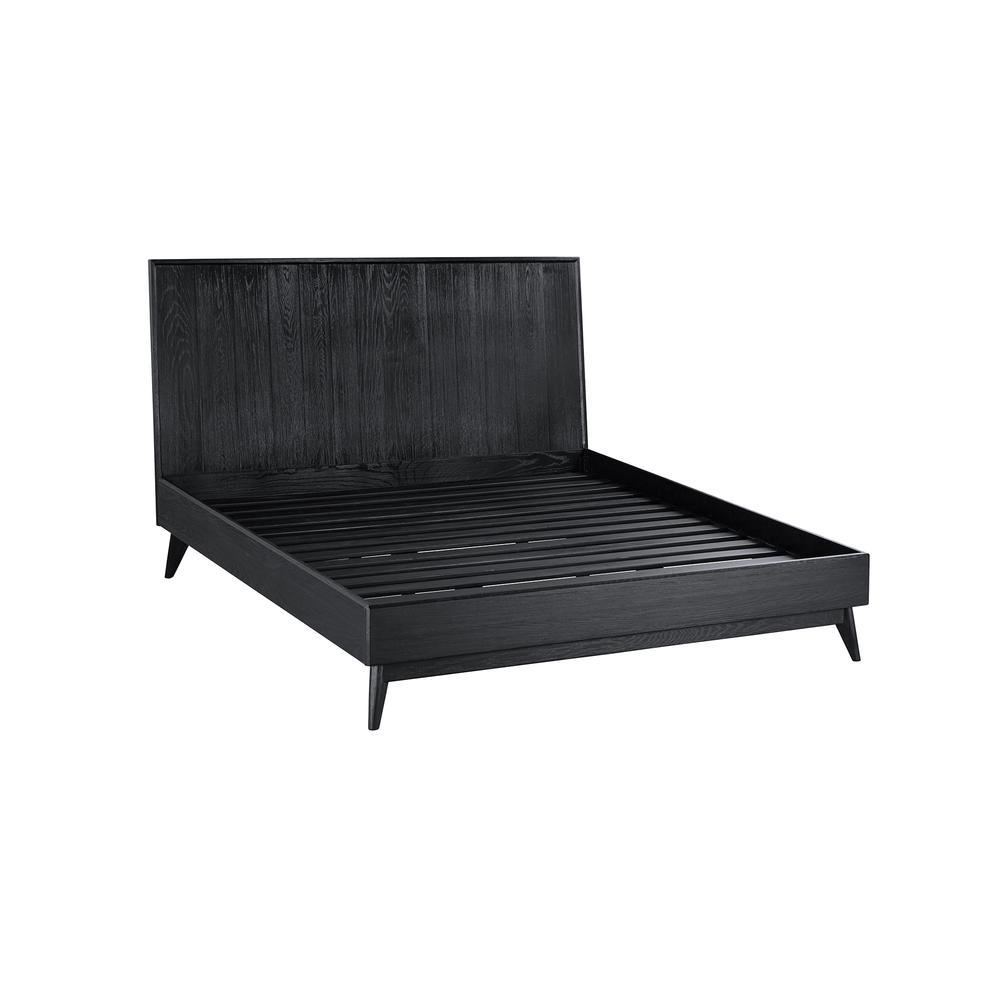 Carnaby Queen 3 Piece Bedroom Set in Black Brushed Oak Wood. Picture 2