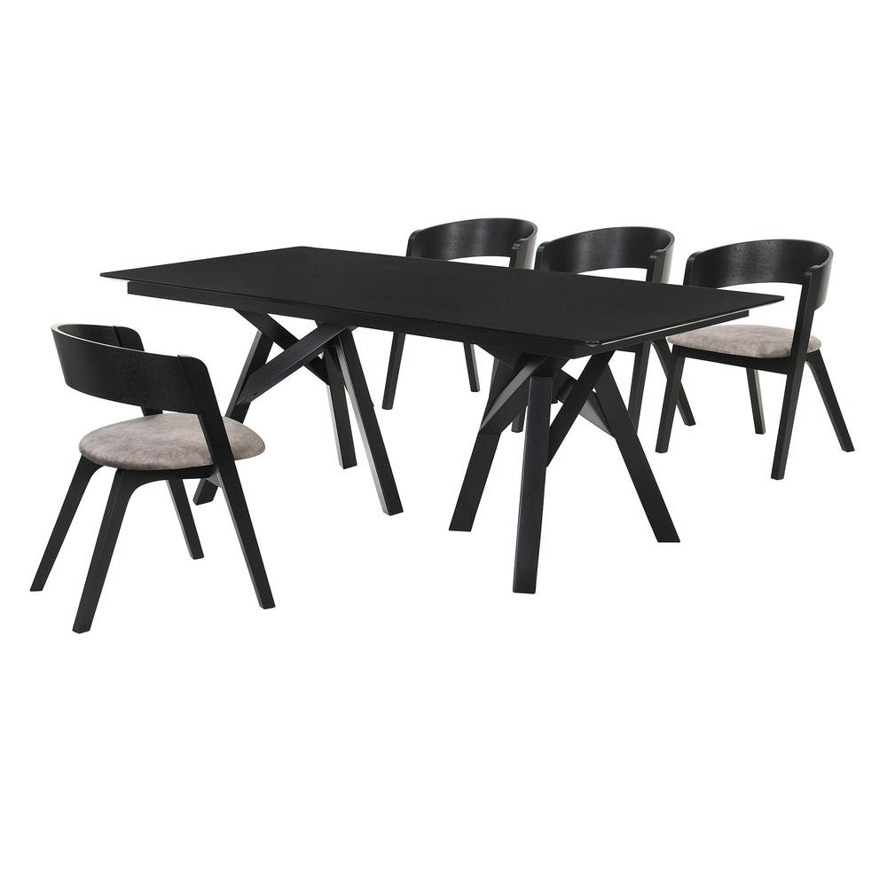 Cortina Jackie 5 Piece Black Dining Set. Picture 1