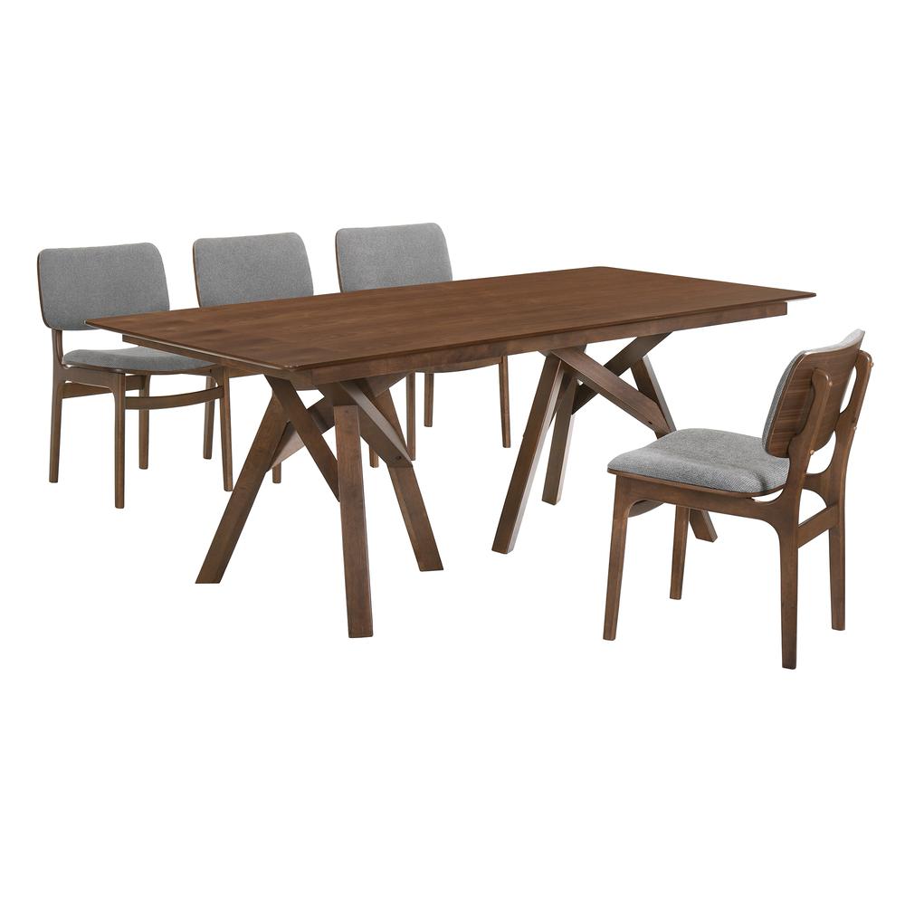 Cortina Lima 5 Piece Walnut Dining Set. Picture 1