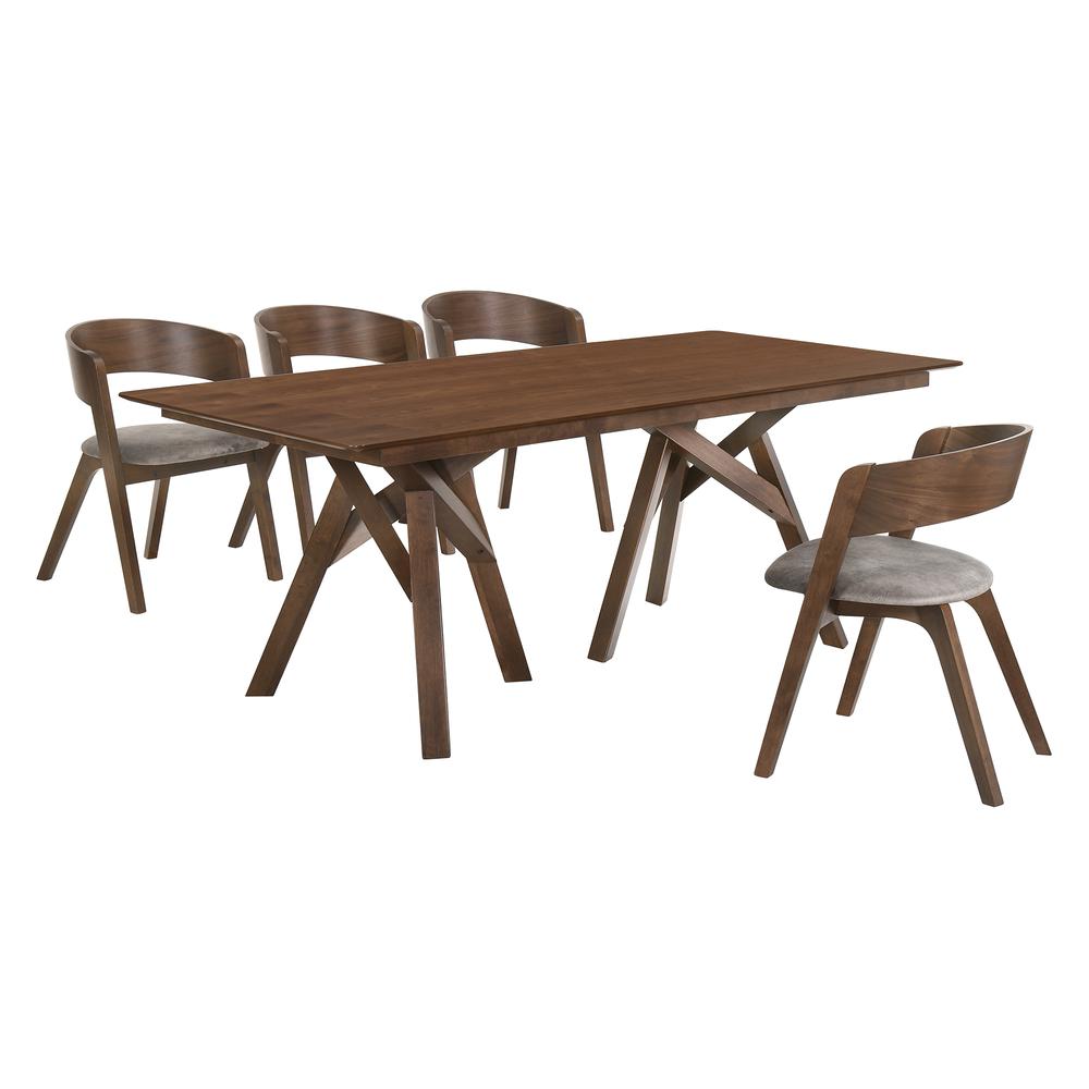 Cortina Jackie 5 Piece Walnut Dining Set. Picture 1
