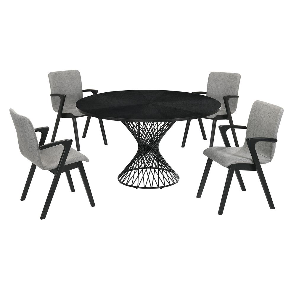 Cirque Varde 5 Piece Black Dining Set. Picture 1