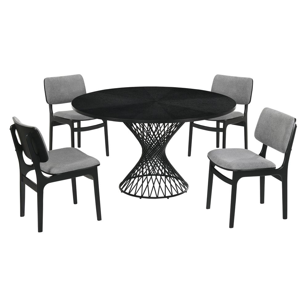 Cirque Lima 5 Piece Black Dining Set. Picture 1