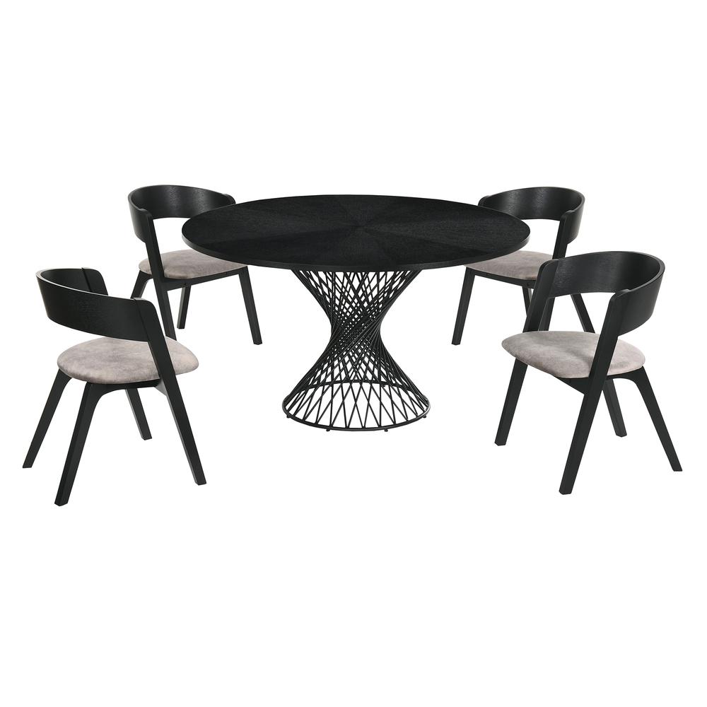 Cirque Jackie 5 Piece Black Dining Set. Picture 1