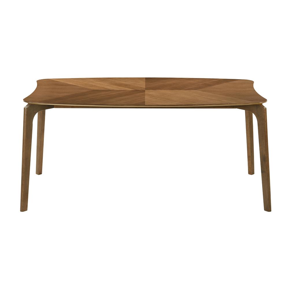 Kalia 7 Piece Wood Dining Set in Walnut Finish with Charcoal Fabric. Picture 5