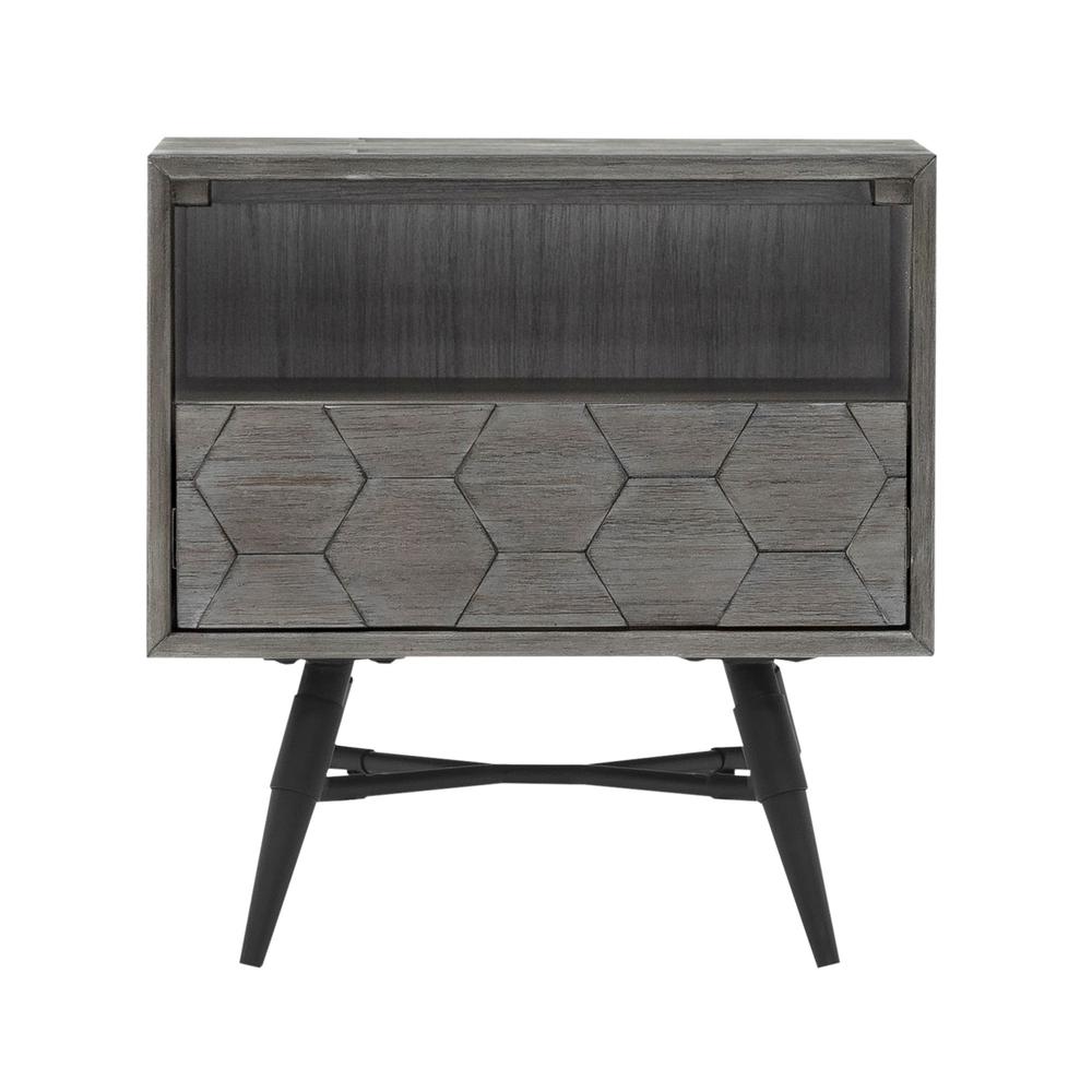 Makena 4 Piece Queen Bedroom Set in Grey Acacia Wood. Picture 6