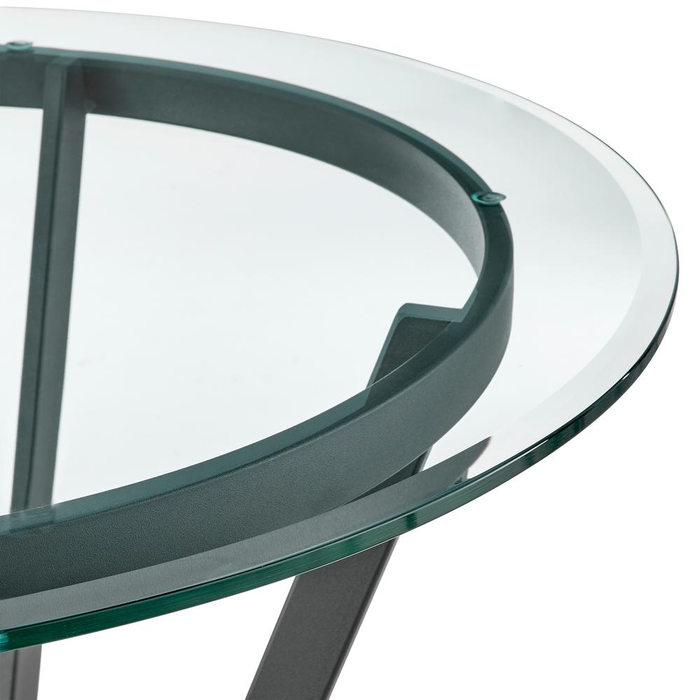 Naomi and Lorin 5-Piece Counter Height Dining Set in Black Metal and Grey Faux Leather. Picture 7