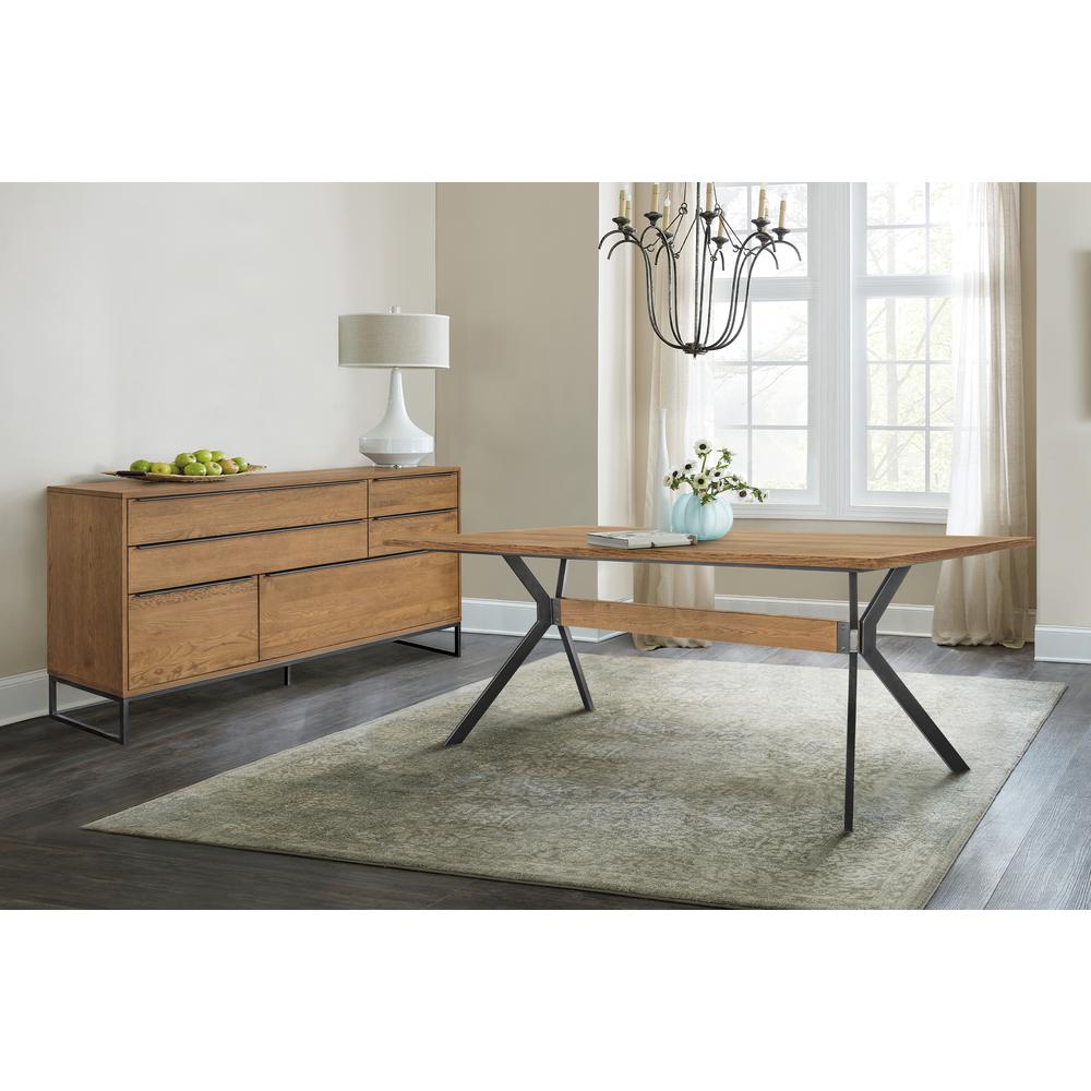 Nevada Rustic 2 piece set with Dining Table and Sideboard in Balsamico. Picture 7