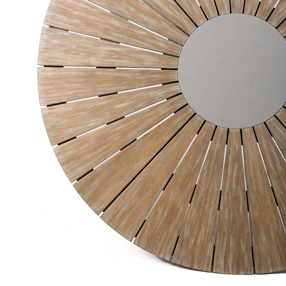 Oasis and Island Outdoor 5 Piece Light Eucalyptus and Stone Dining Set. Picture 7