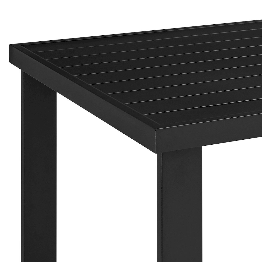 Outdoor Patio 5-Piece Bar Table Set in Aluminum with Gray Rope and Cushions. Picture 7