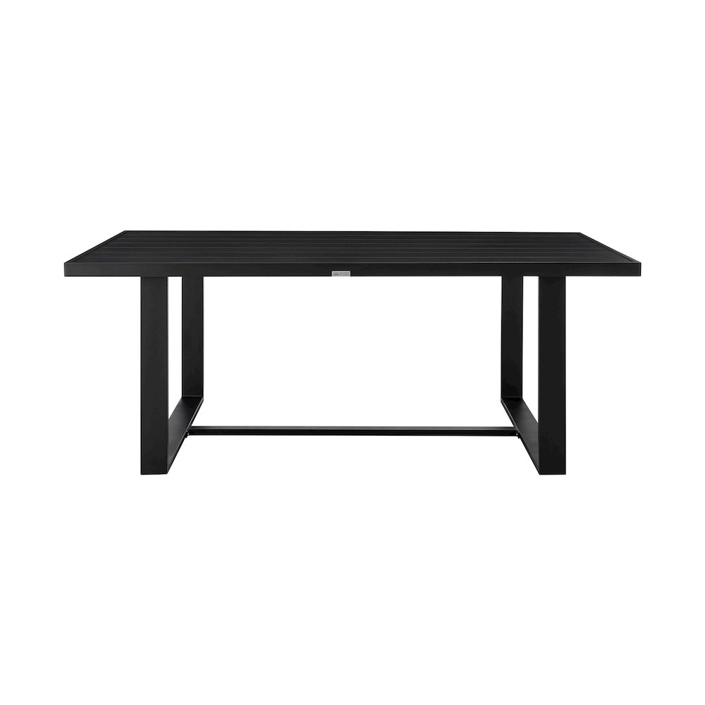 Outdoor Patio 5-Piece Dining Table Set in Aluminum with Gray Rope and Cushions. Picture 4