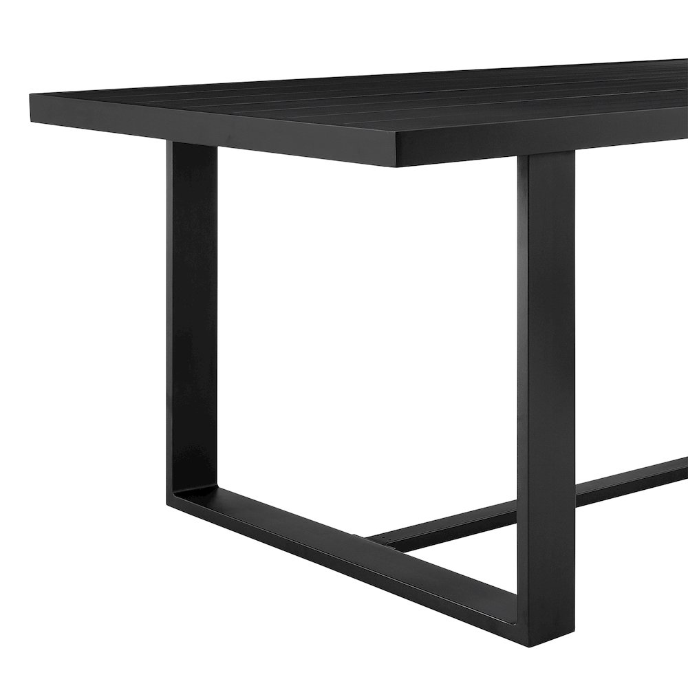Outdoor Patio 5-Piece Dining Table Set in Aluminum with Gray Rope and Cushions. Picture 7