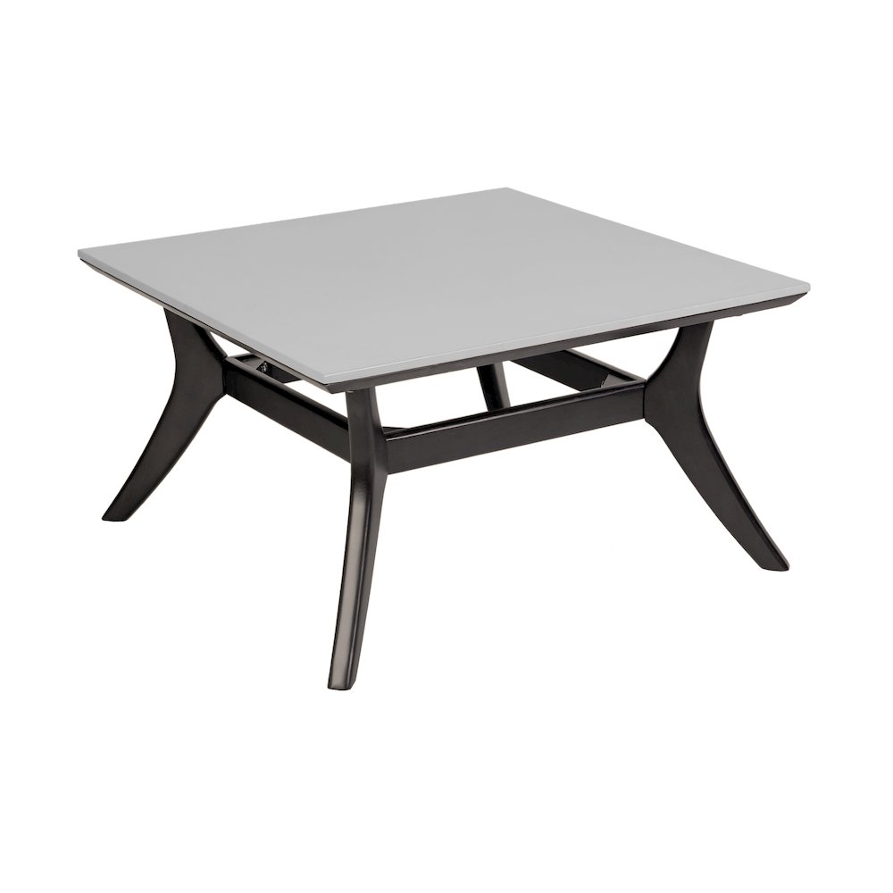 Beckham Outdoor Coffee Table in Dark Eucalyptus Wood and Super Stone. Picture 1