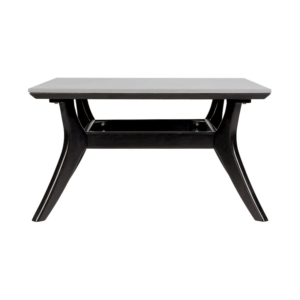 Beckham Outdoor Coffee Table in Dark Eucalyptus Wood and Super Stone. Picture 3