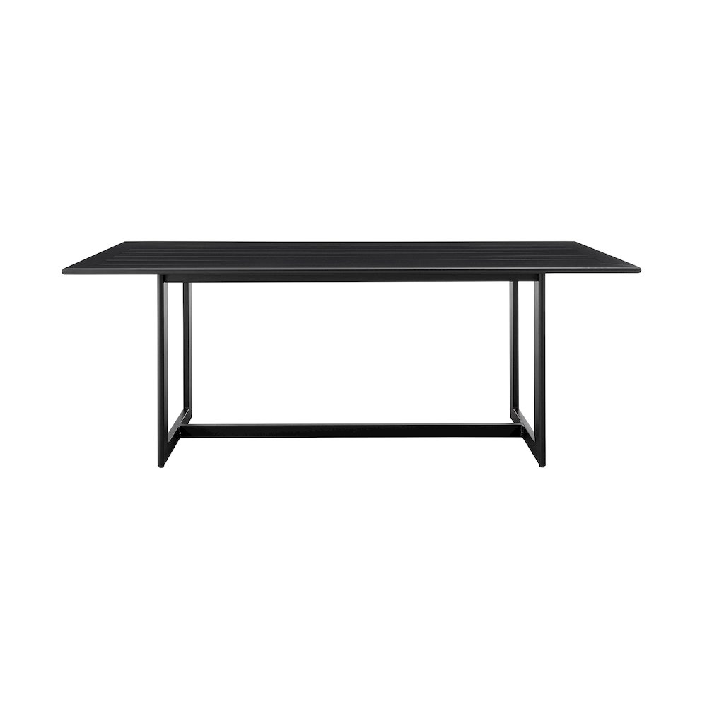 Cayman Outdoor Patio 5-Piece Dining Table Set in Aluminum with Gray Cushions. Picture 4