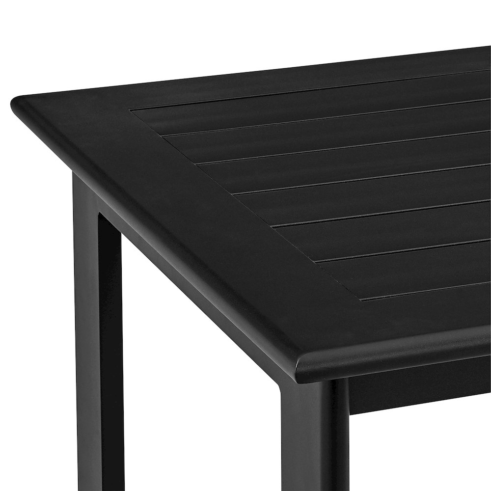 Cayman Outdoor Patio 5-Piece Bar Table Set in Aluminum with Gray Cushions. Picture 7