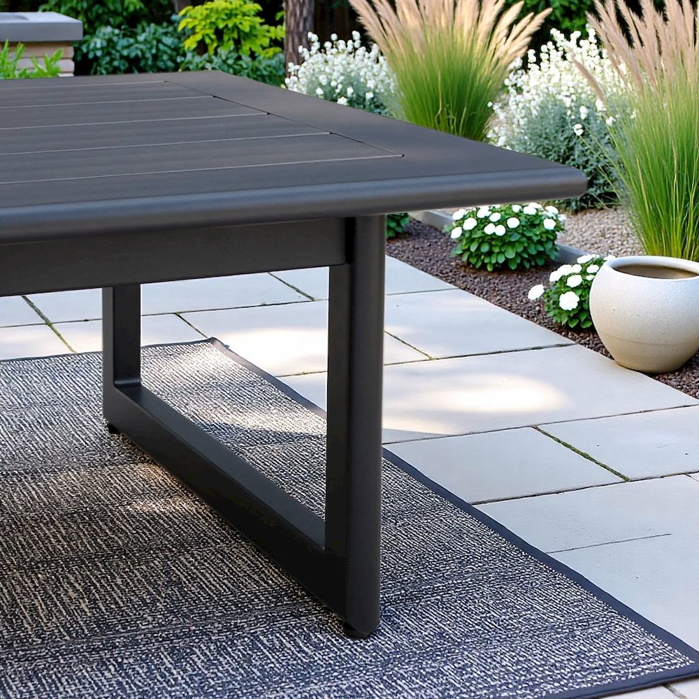 Outdoor Coffee Table – Black Aluminum Patio Table for Outdoor Spaces. Picture 3