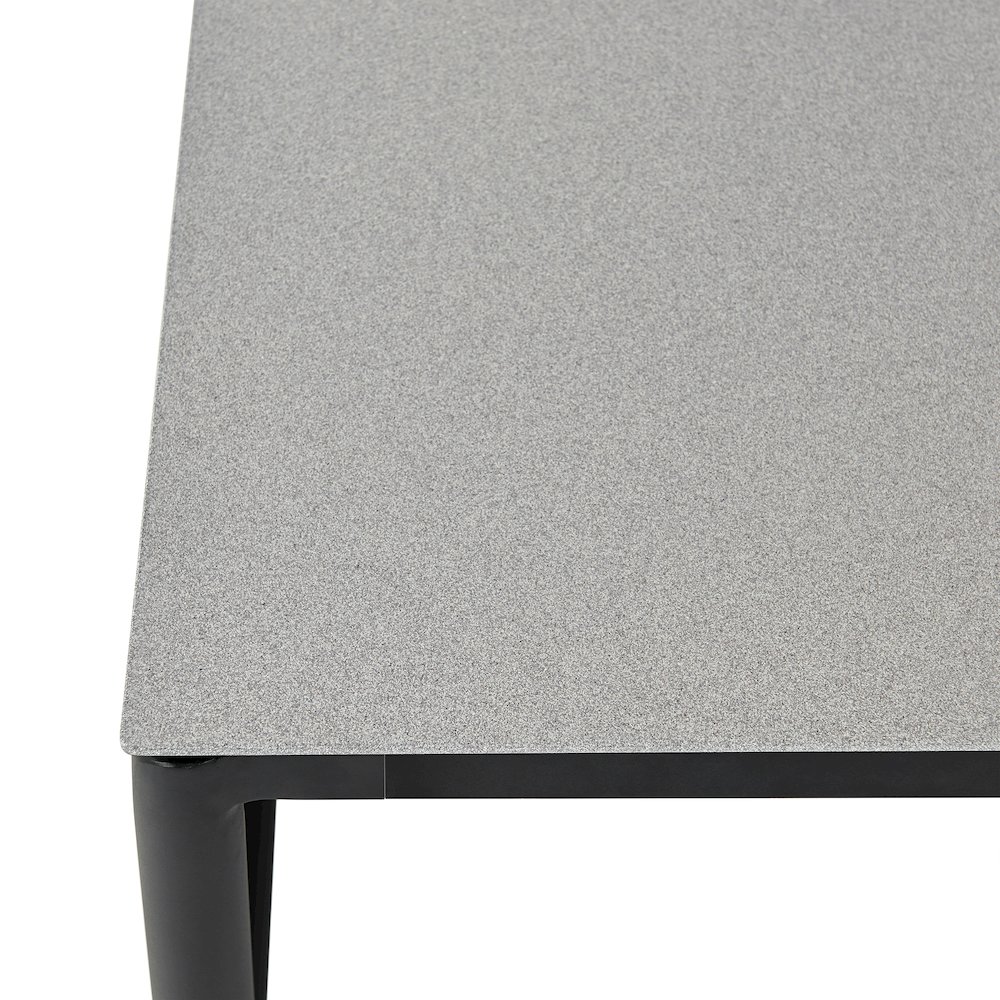 Crown Aluminum and Teak Wood Outdoor Coffee Table in Black. Picture 3