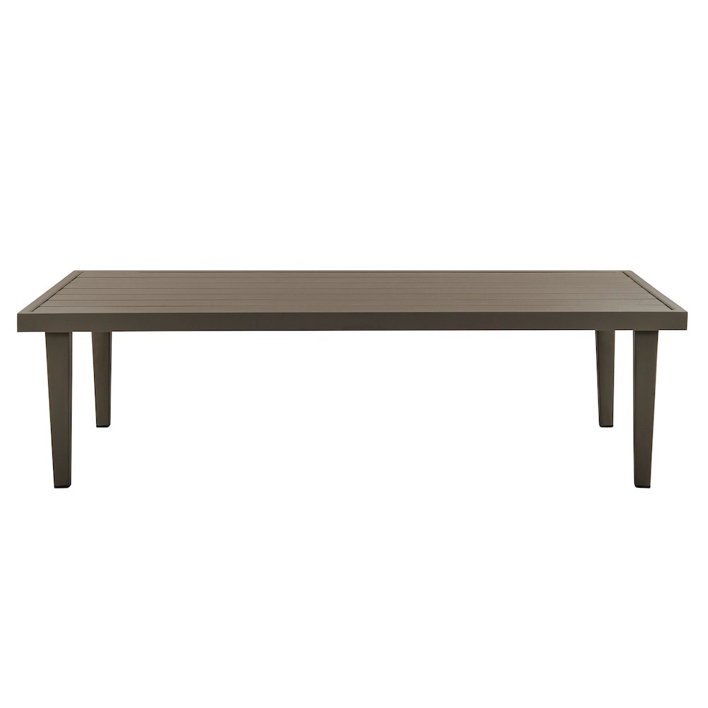 Grenada Aluminum Outdoor Coffee Table in Brown. Picture 1