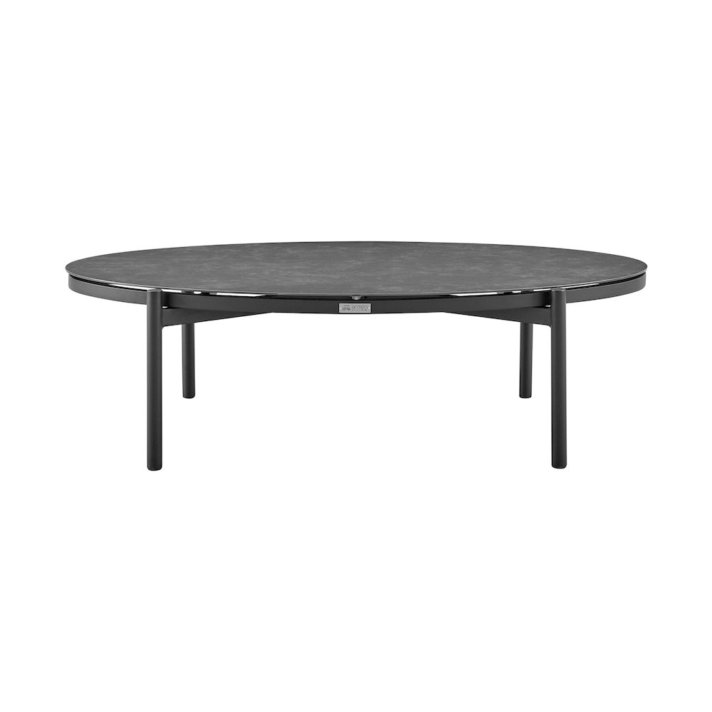 Giotto Aluminum and Ceramic Outdoor Coffee Table in Black. Picture 1