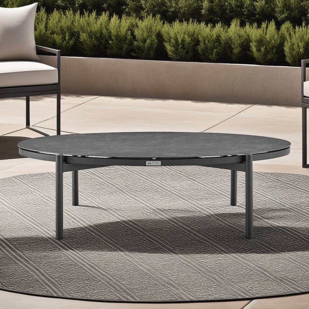 Giotto Aluminum and Ceramic Outdoor Coffee Table in Black. Picture 7