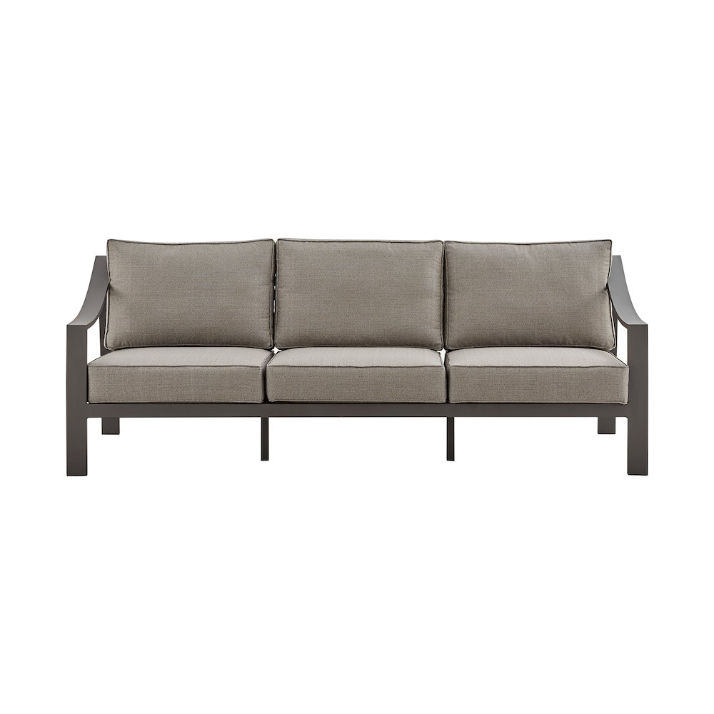 Koda Aluminum Outdoor Sofa in Brown. Picture 2