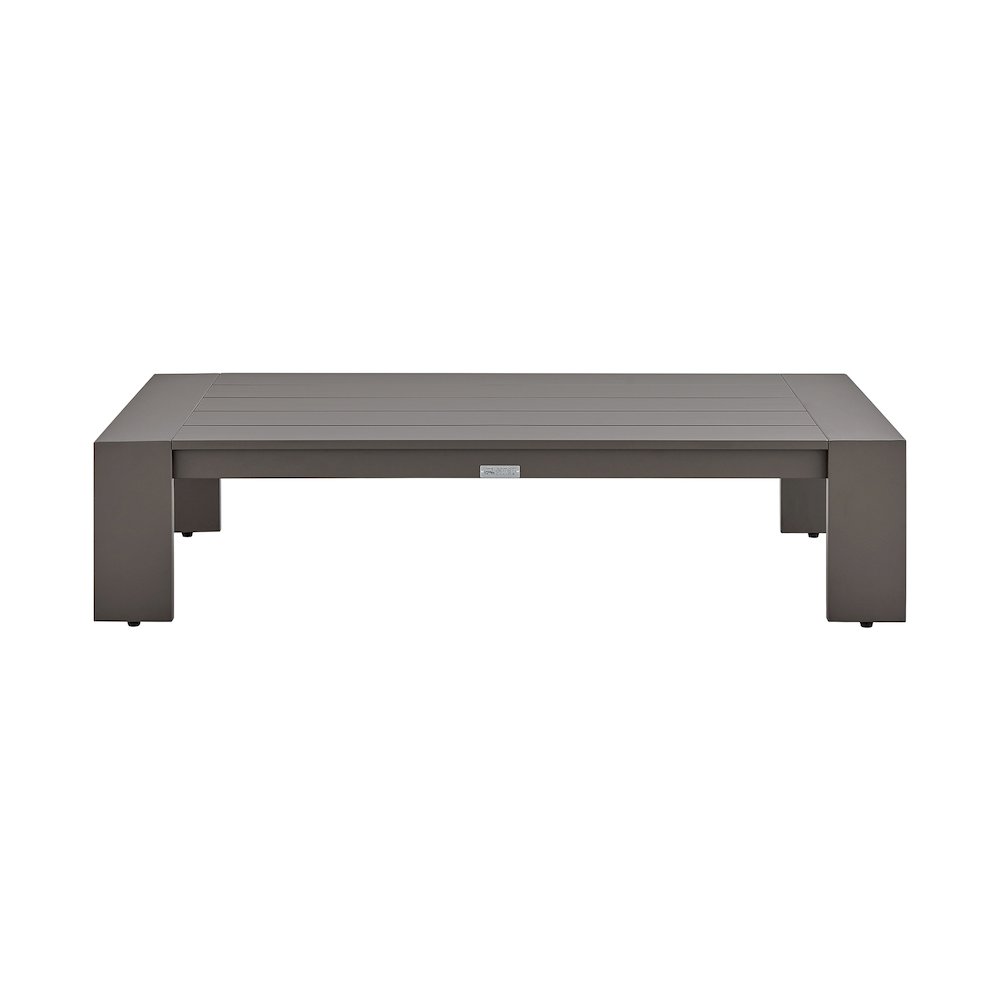 Koda Aluminum Outdoor Coffee Table in Brown. Picture 2