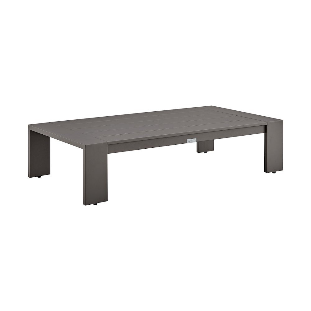 Koda Aluminum Outdoor Coffee Table in Brown. Picture 3