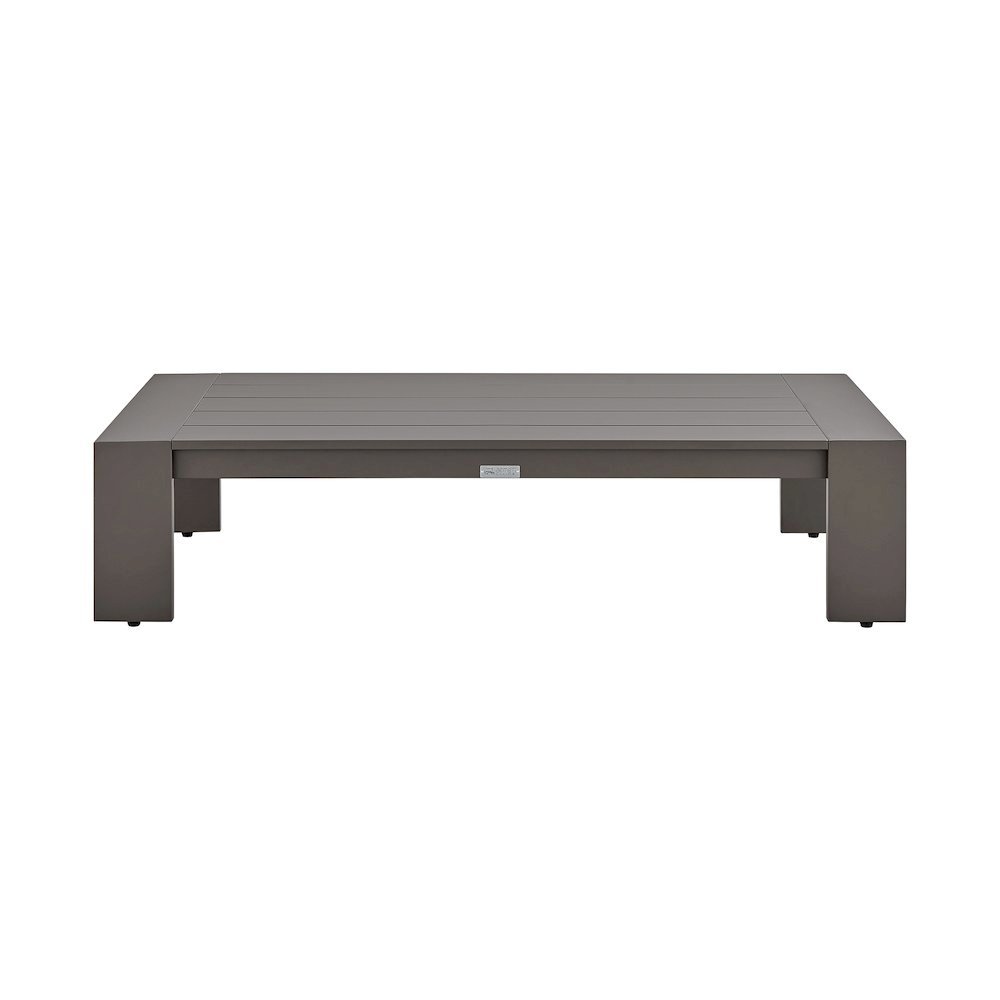 Outdoor Coffee Table – Aluminum Patio Table in Brown for Outdoor Use. Picture 1