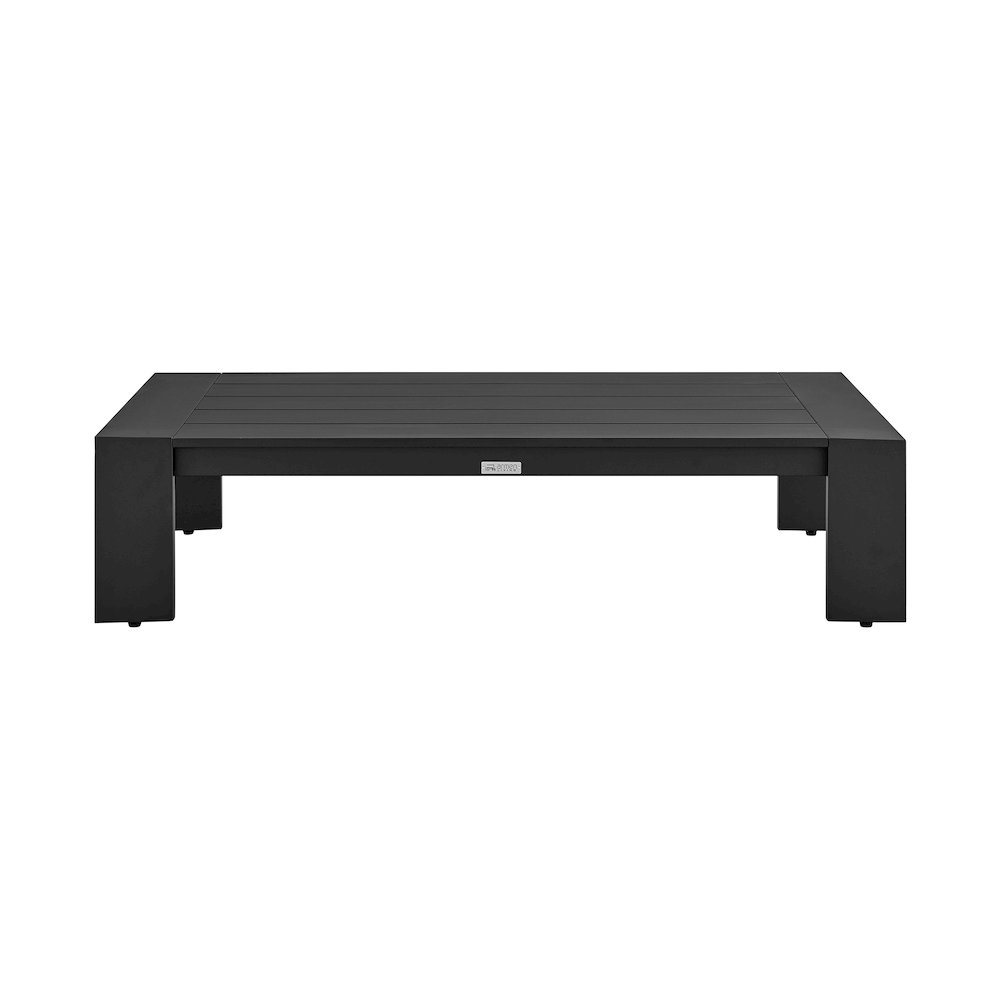 Koda Aluminum Outdoor Coffee Table in Black. Picture 1