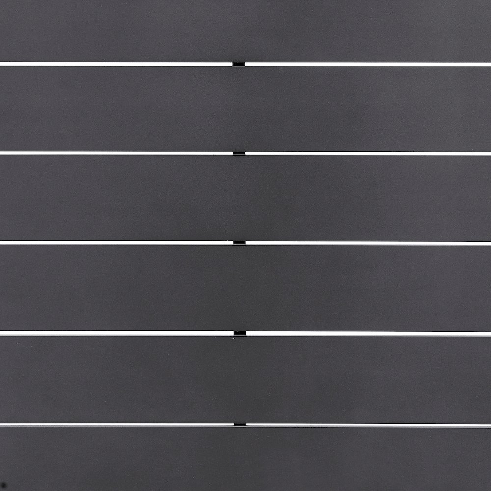 Menorca Outdoor Patio 5-Piece Dining Table Set in Aluminum with Gray Cushions. Picture 9