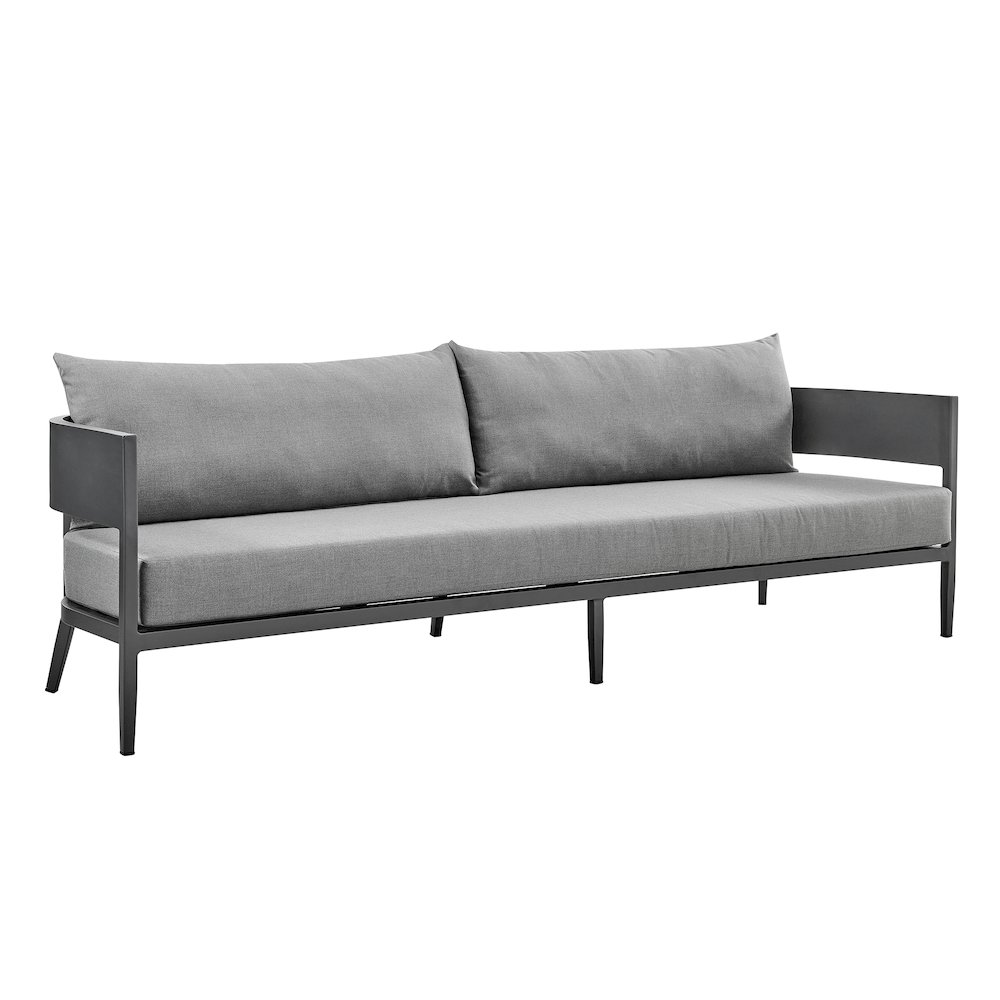 Menorca Aluminum Outdoor Sofa in Dark Gray. Picture 2