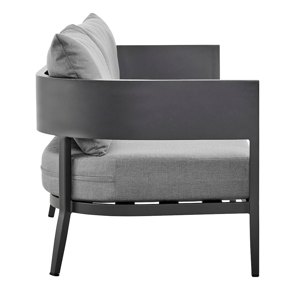 Menorca Aluminum Outdoor Sofa in Dark Gray. Picture 3