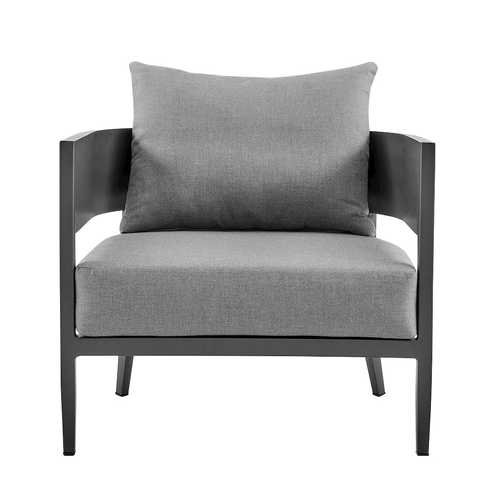 Menorca Aluminum Outdoor Chair in Dark Gray. Picture 2