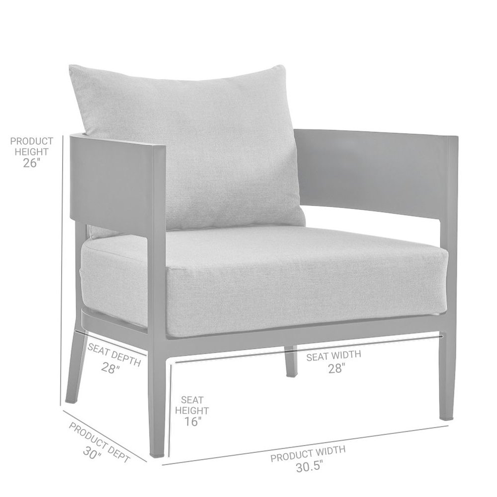 Outdoor Patio Chair – Aluminum Outdoor Furniture in Dark Gray Finish. Picture 5
