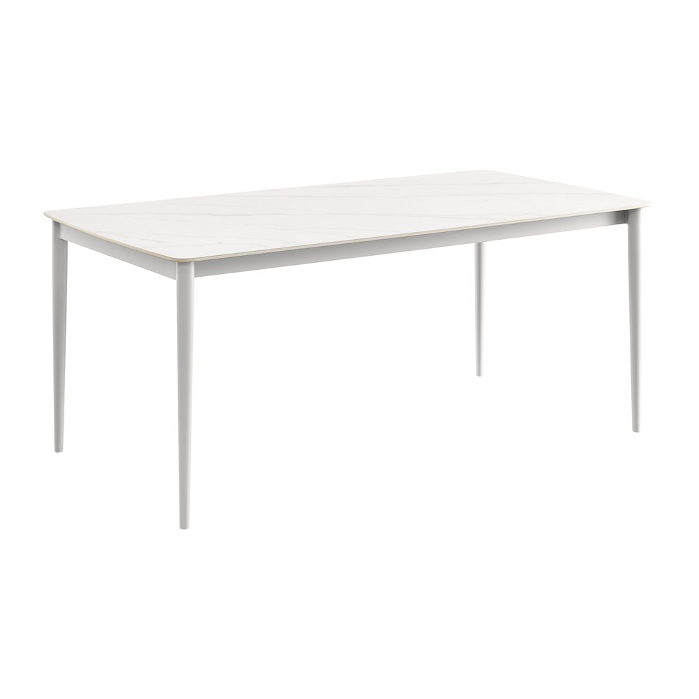 Rhodes Outdoor Patio 7 Piece Dining Set in Aluminum with Sintered Stone. Picture 5