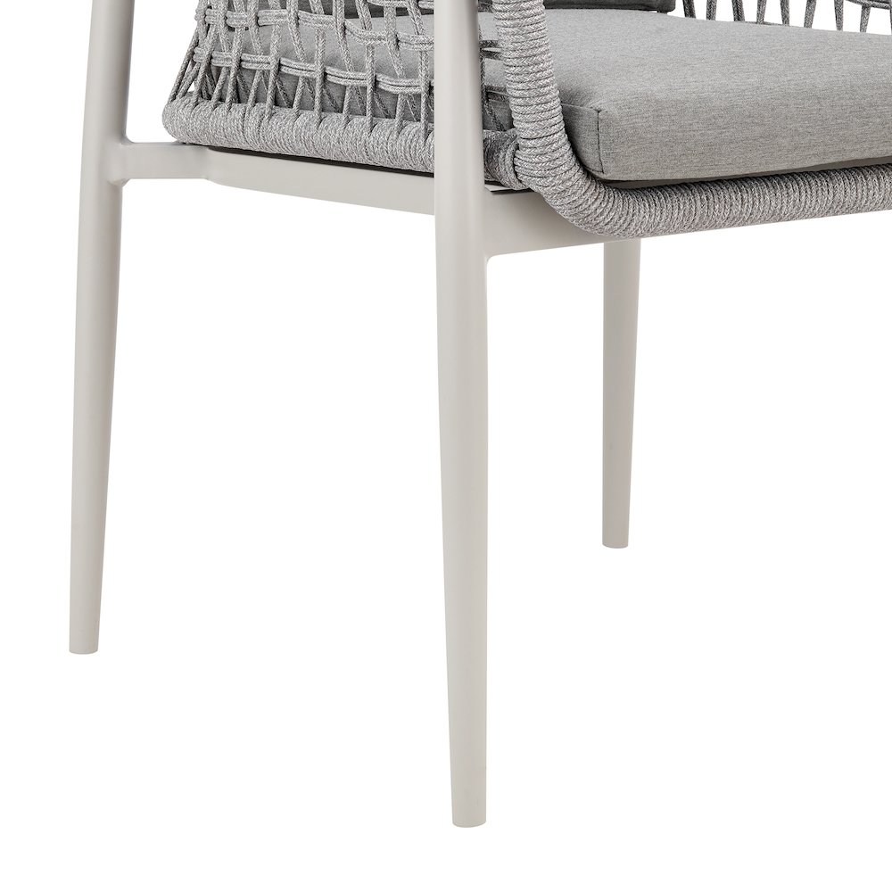 Rhodes Outdoor Patio 7 Piece Dining Set in Aluminum with Sintered Stone. Picture 7