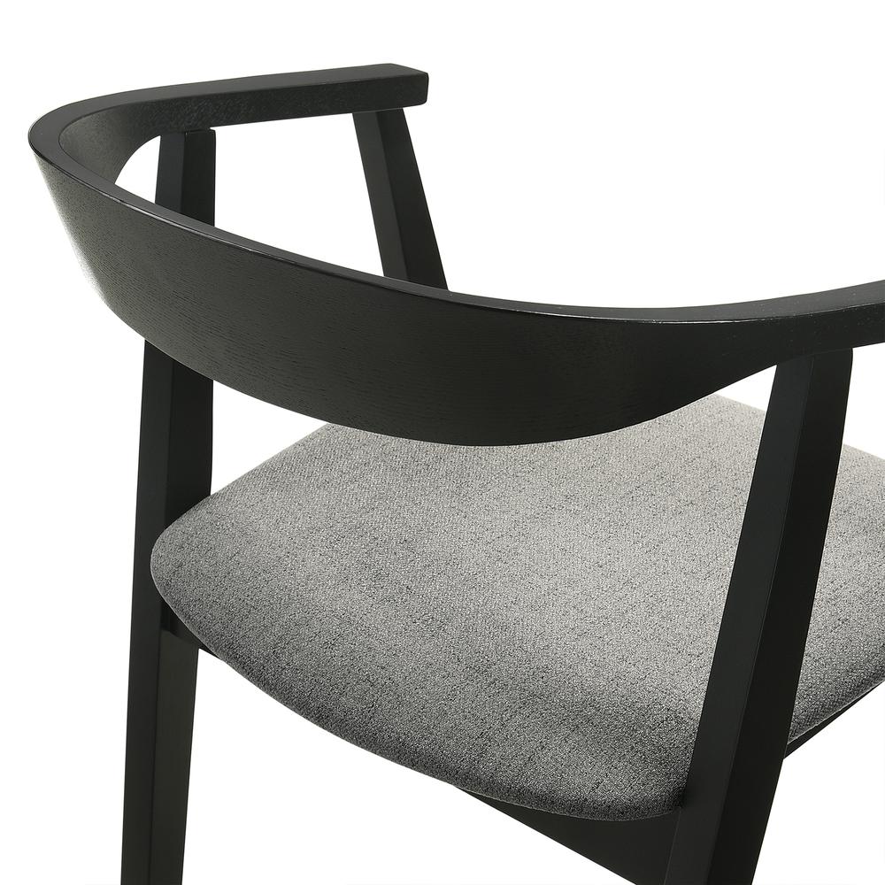 Westmont Santana 5 Piece Black Wood Dining Table Set with Charcoal Fabric. Picture 7