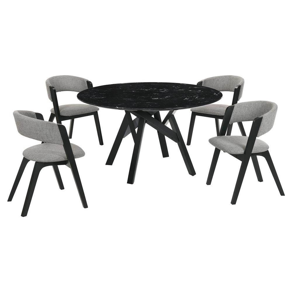 Venus Rowan 5 Piece Black Dining Set. Picture 1