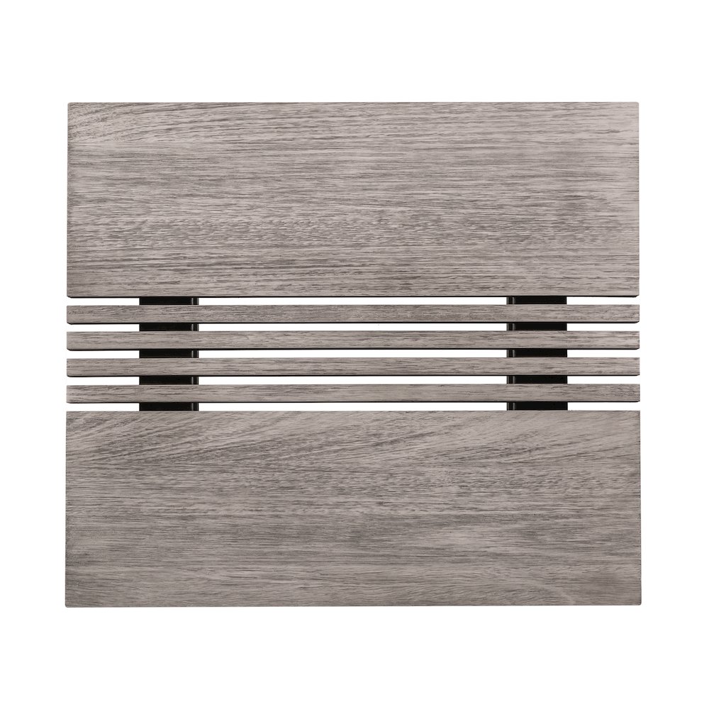 Outdoor Patio 4 Piece Conversation Set in Gray Eucalyptus Wood. Picture 11