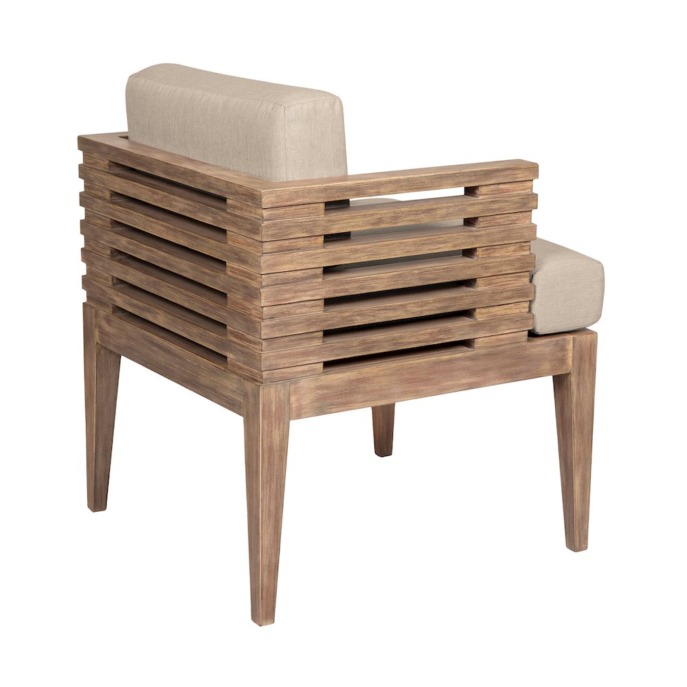Vivid Outdoor Patio 5 Piece Dining Set in Light Eucalyptus Wood. Picture 4