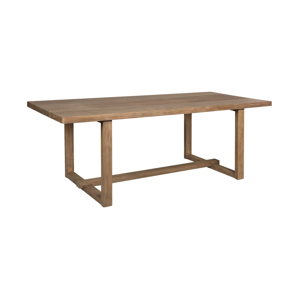 Vivid Outdoor Patio 5 Piece Dining Set in Light Eucalyptus Wood. Picture 5
