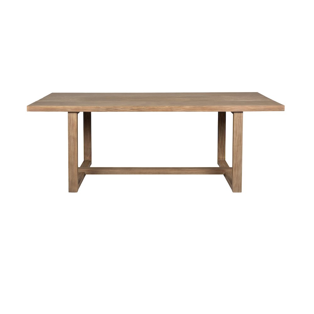 Vivid Outdoor Patio 5 Piece Dining Set in Light Eucalyptus Wood. Picture 6