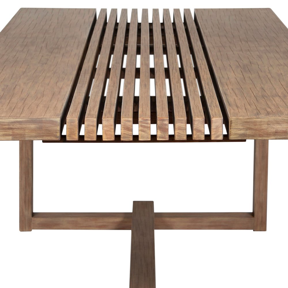 Vivid Outdoor Patio 5 Piece Dining Set in Light Eucalyptus Wood. Picture 9