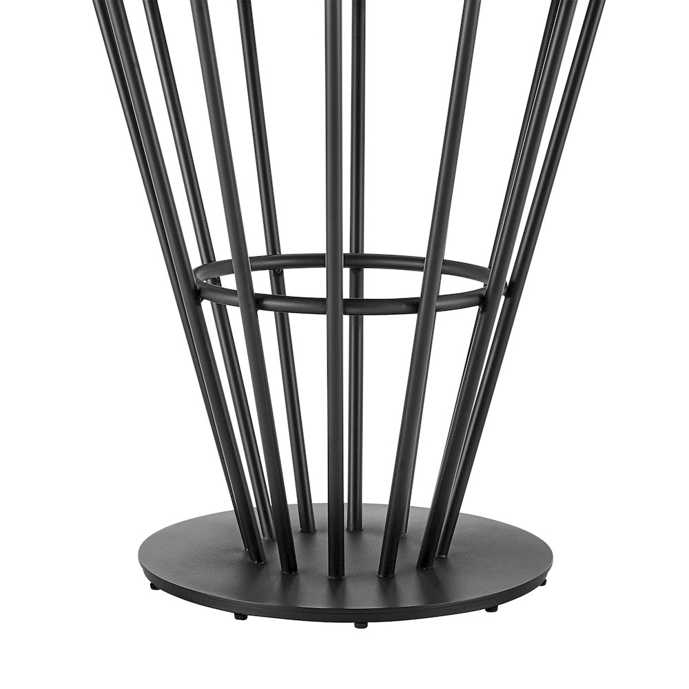 Veronica Shannon 5 Piece Round Glass Dining Table Set with Matte Black Iron. Picture 8
